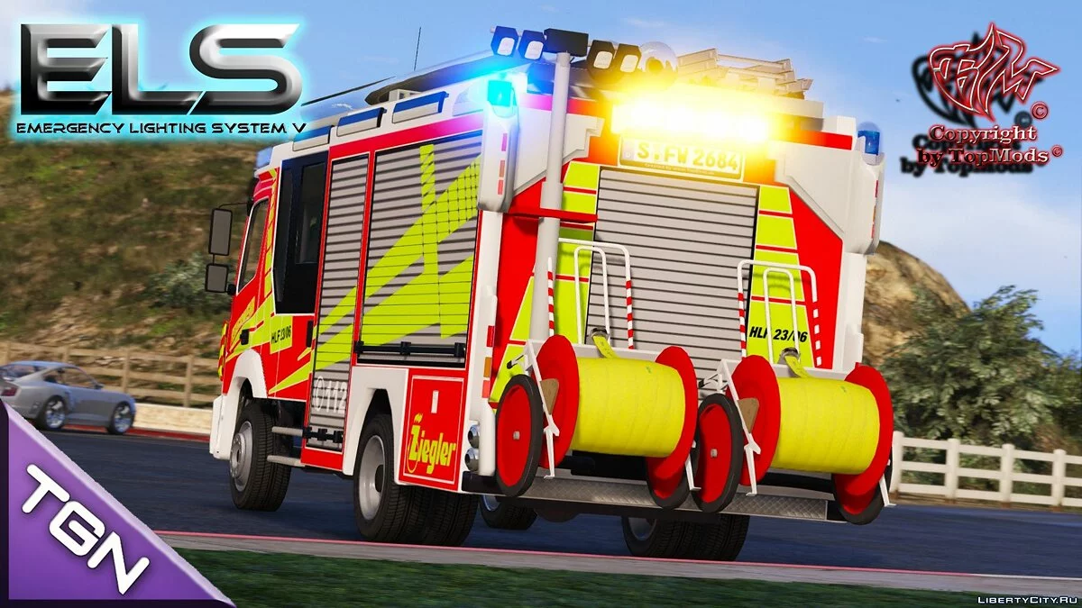 Mercedes-Benz Atego HLF + Script [ELS] (German Firetruck) / GTA 5