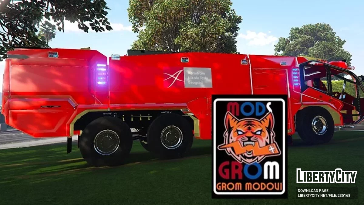 Rosenbauer Panther: Aerodrom Nikola Tesla – Fire & Rescue Service - Vatrogasci Spasioci [Replace | Non-ELS] / GTA 5