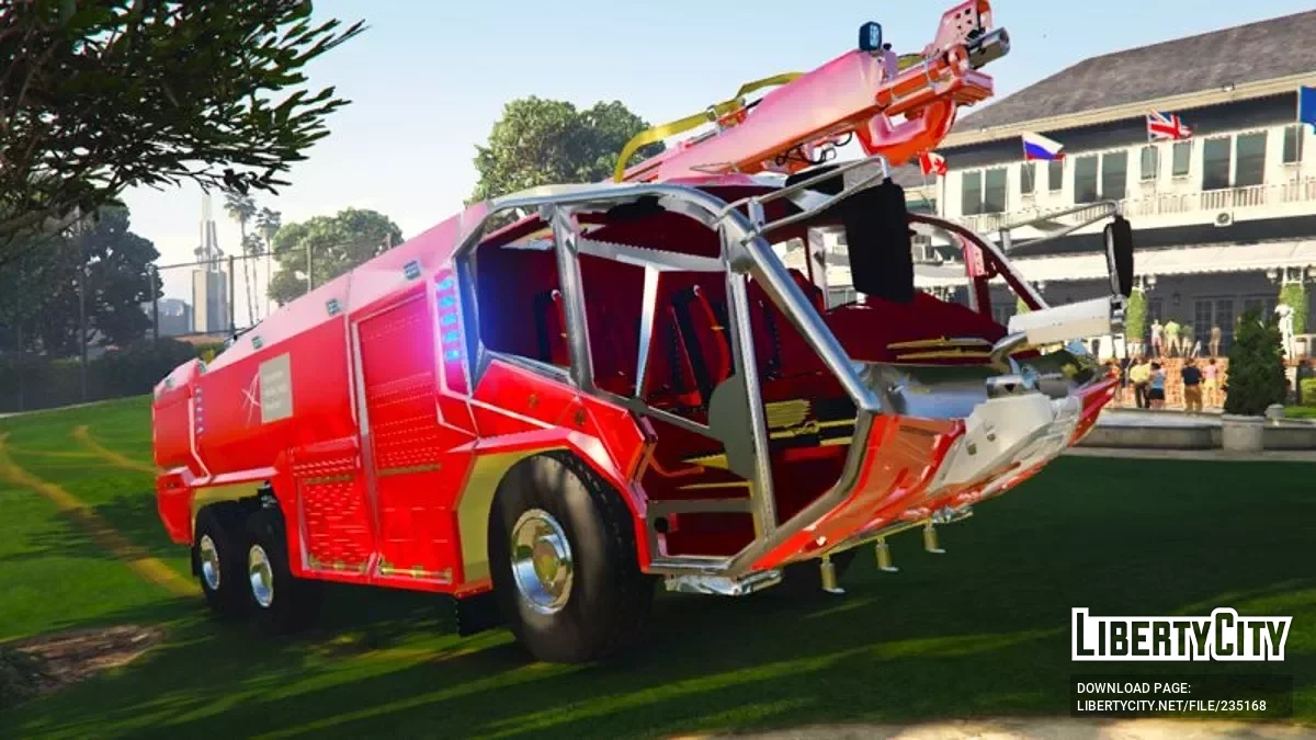 Rosenbauer Panther: Aerodrom Nikola Tesla – Fire & Rescue Service - Vatrogasci Spasioci [Replace | Non-ELS] / GTA 5