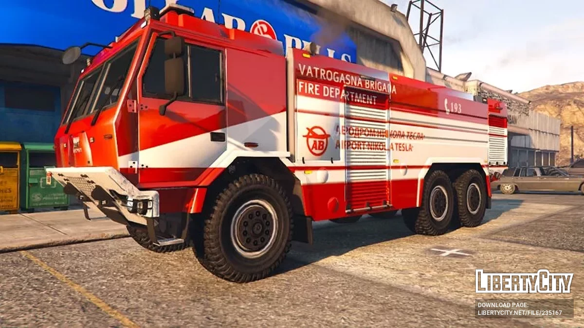 Tatra T-815 Firetruck: Aerodrom Nikola Tesla - Vatrogasci | Fire Rescue Service of Serbia Airport | ARFF [Replace | ELS] / GTA 5