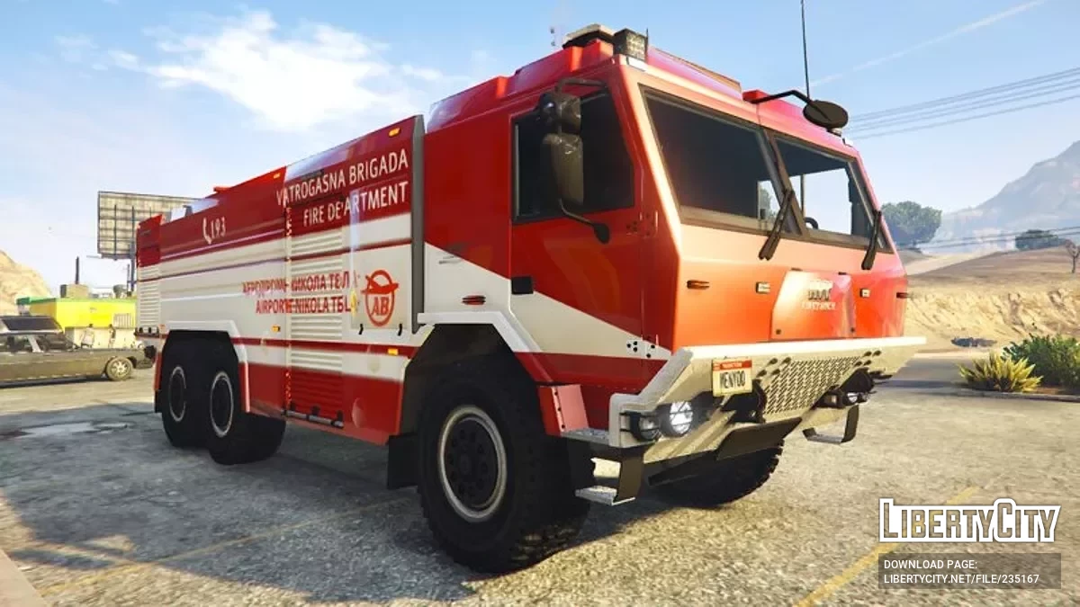 Tatra T-815 Firetruck: Aerodrom Nikola Tesla - Vatrogasci | Fire Rescue Service of Serbia Airport | ARFF [Replace | ELS] / GTA 5