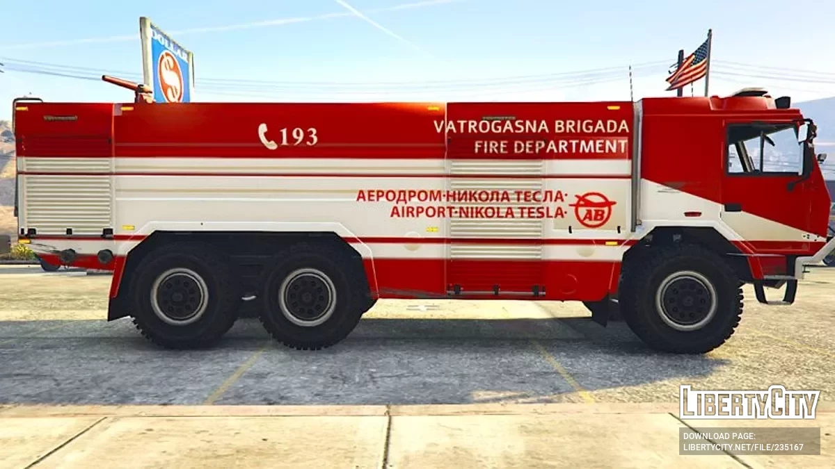 Tatra T-815 Firetruck: Aerodrom Nikola Tesla - Vatrogasci | Fire Rescue Service of Serbia Airport | ARFF [Replace | ELS] / GTA 5