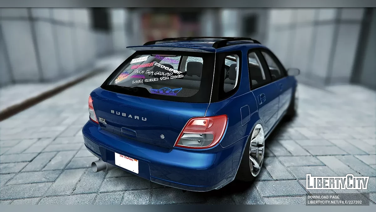 2002 Subaru Impreza WRX Wagon With Custom Window Decals / GTA 5