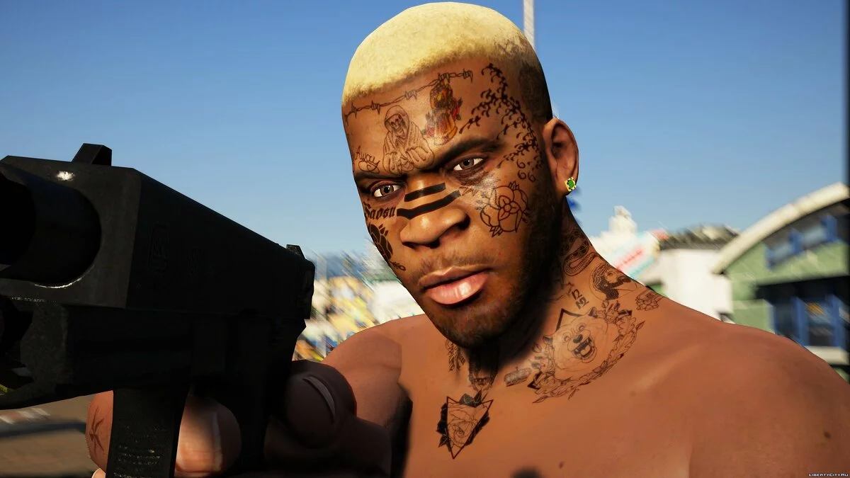 HD татуировки для лица Франклина / GTA 5