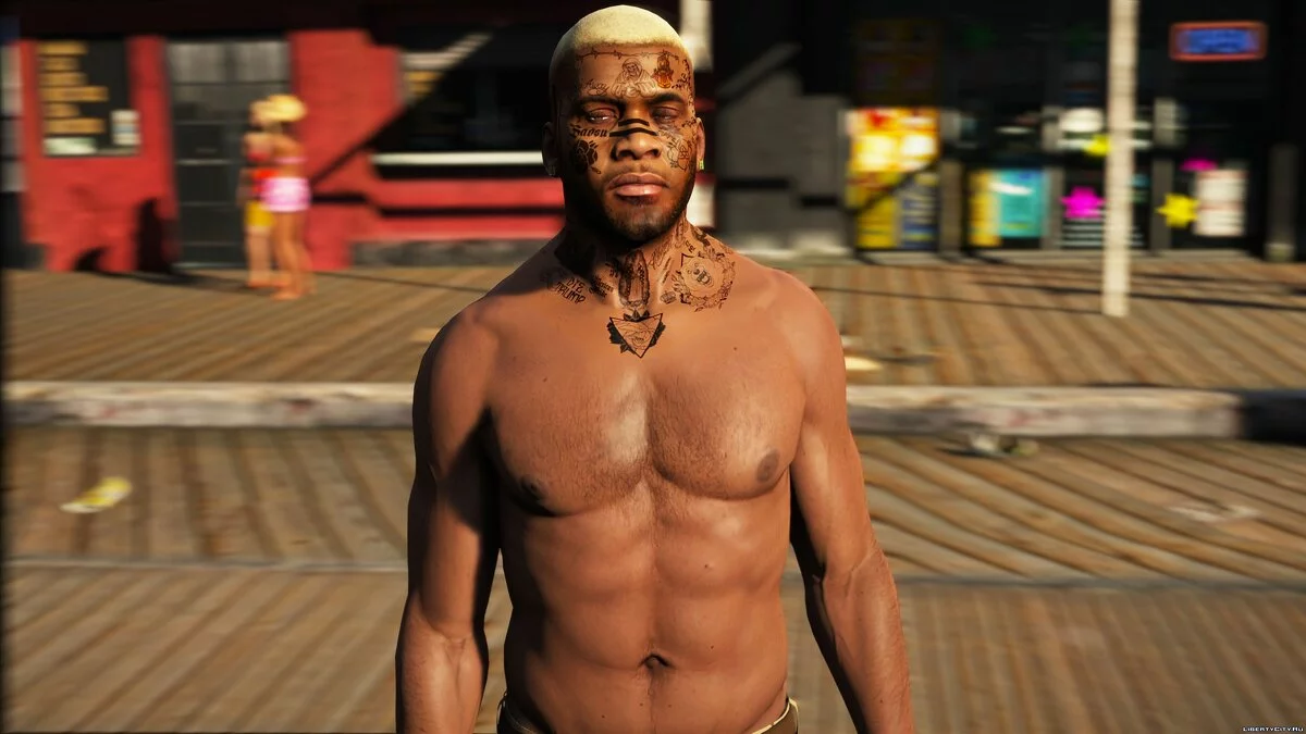 HD татуировки для лица Франклина / GTA 5