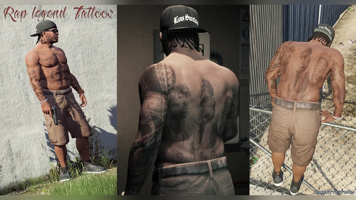 Rap Legend Body Tattoos для GTA 5 - Картинка #1