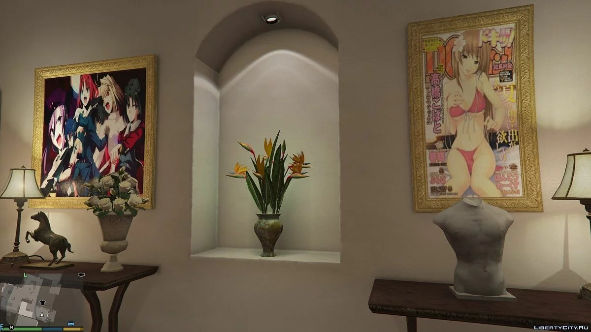 Anime Posters and Manga for Michaels House 1.1 / GTA 5
