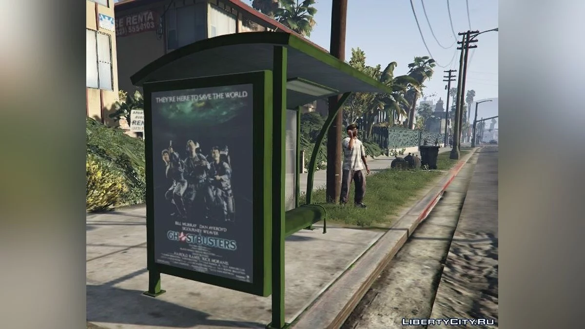 Ghostbusters Movie Poster Bus Station / GTA 5