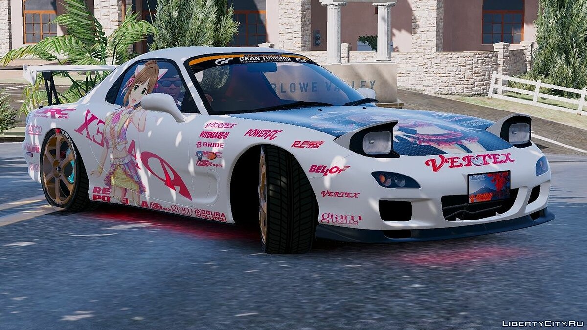 Скачать Наклейки APEX в стиле аниме для Mazda RX7 Spirit R для GTA 5