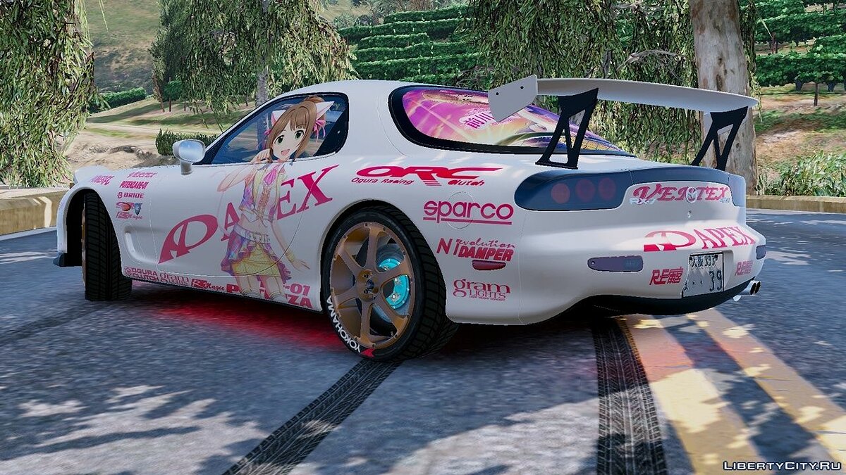 Скачать Наклейки APEX в стиле аниме для Mazda RX7 Spirit R для GTA 5