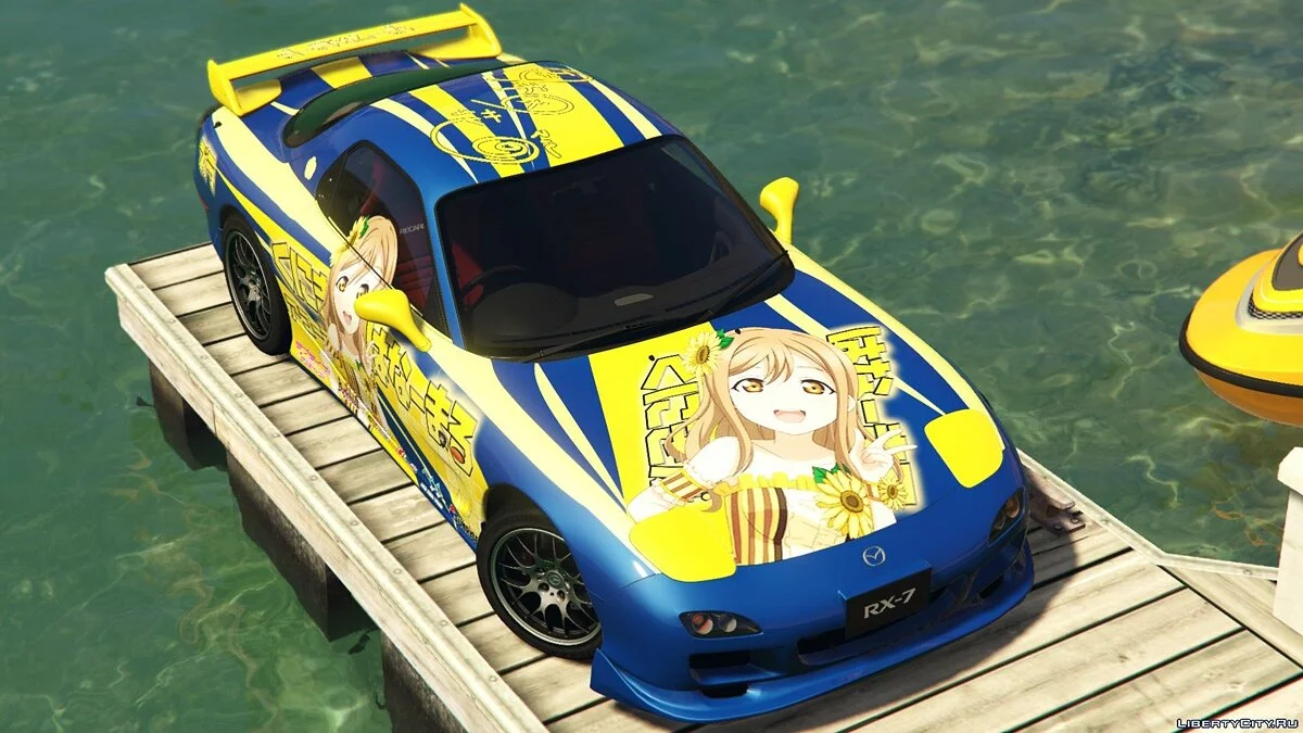 Наклейки Ханамару Куникида для Mazda RX7 Spirit R / GTA 5