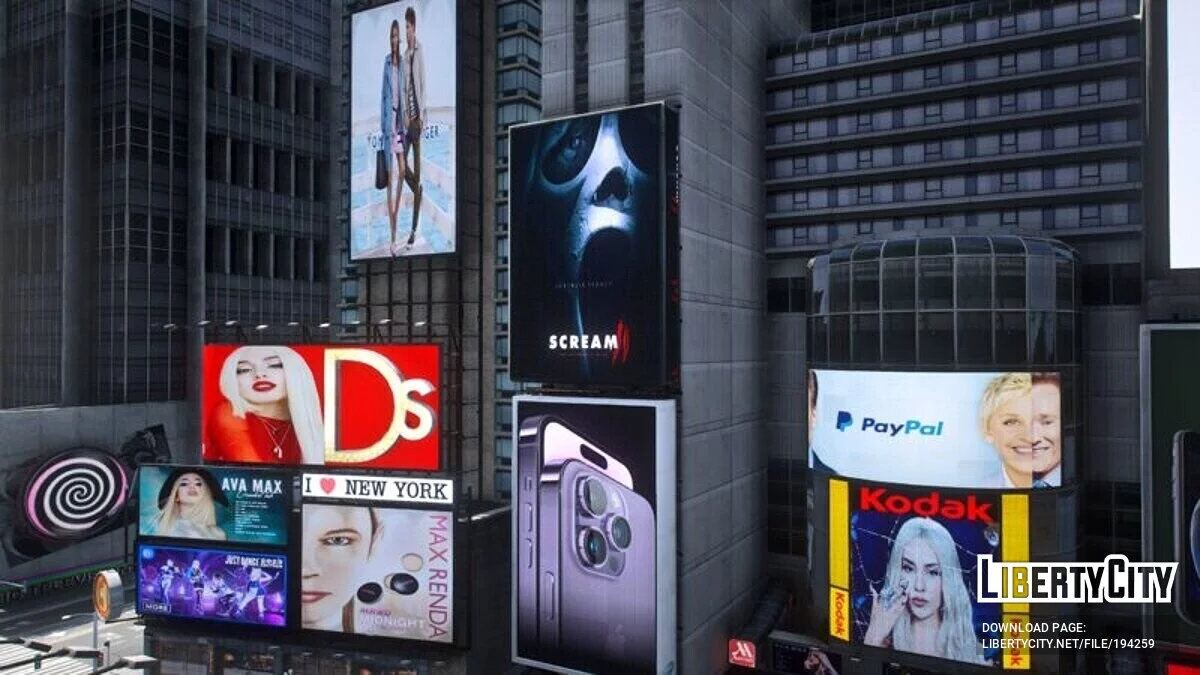 Реальные рекламные щиты Time Square 2023 / GTA 5