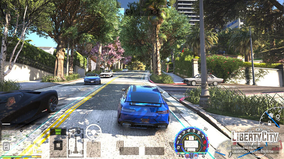 Множество деревьев возле дома Майкла / GTA 5