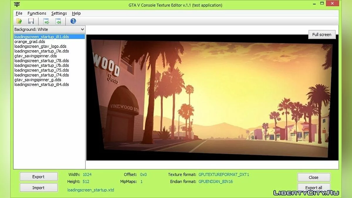 GTA 5 Console Texture Editor 1.1 beta / GTA 5