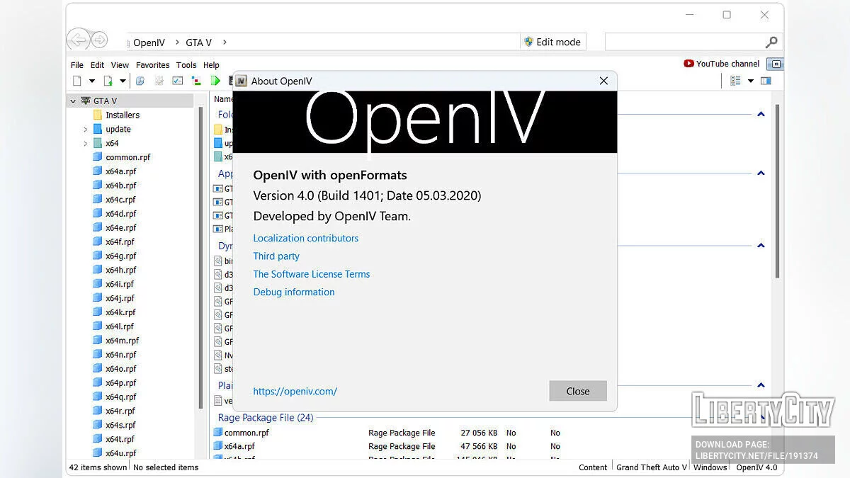 OpenIV 4.1 Offline / GTA 5
