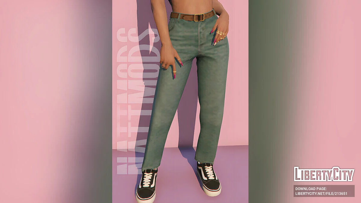 Cropped straight fit jeans для MP Female / GTA 5
