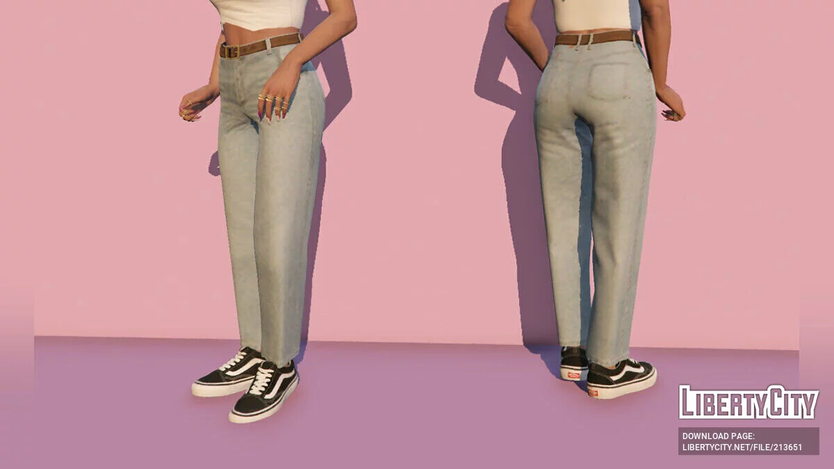 Cropped straight fit jeans для MP Female / GTA 5