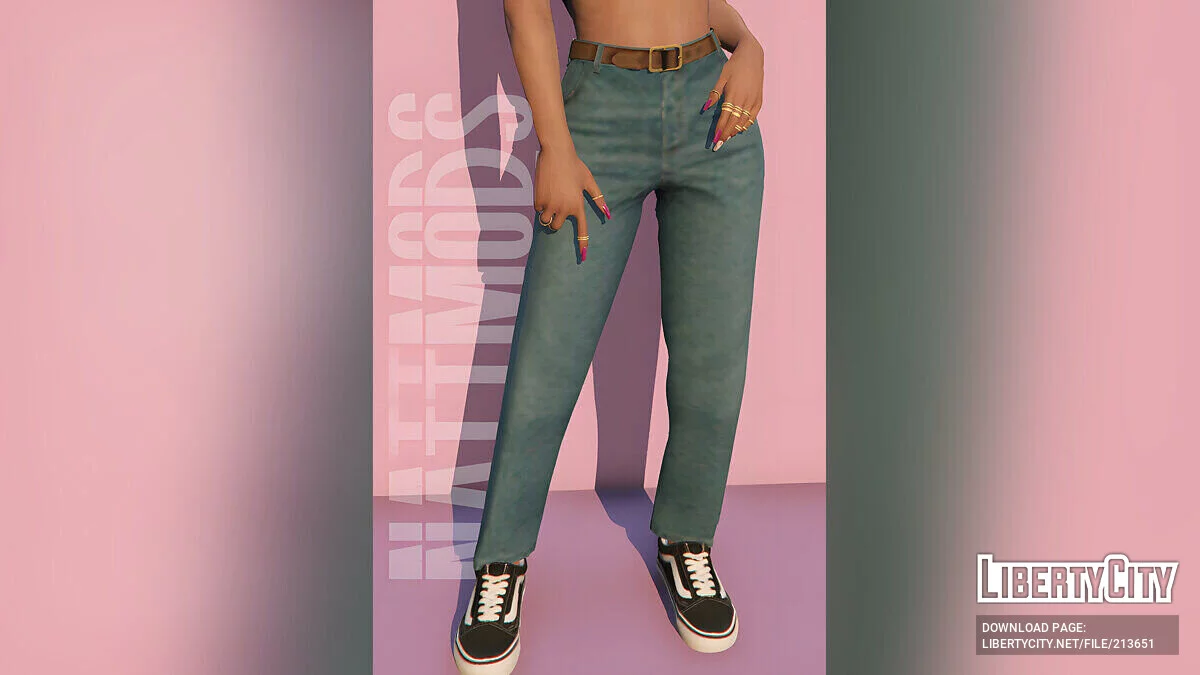 Cropped straight fit jeans для MP Female / GTA 5