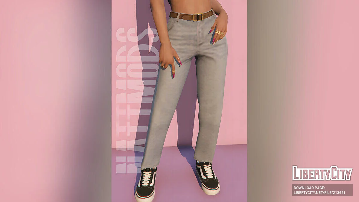 Cropped straight fit jeans для MP Female / GTA 5