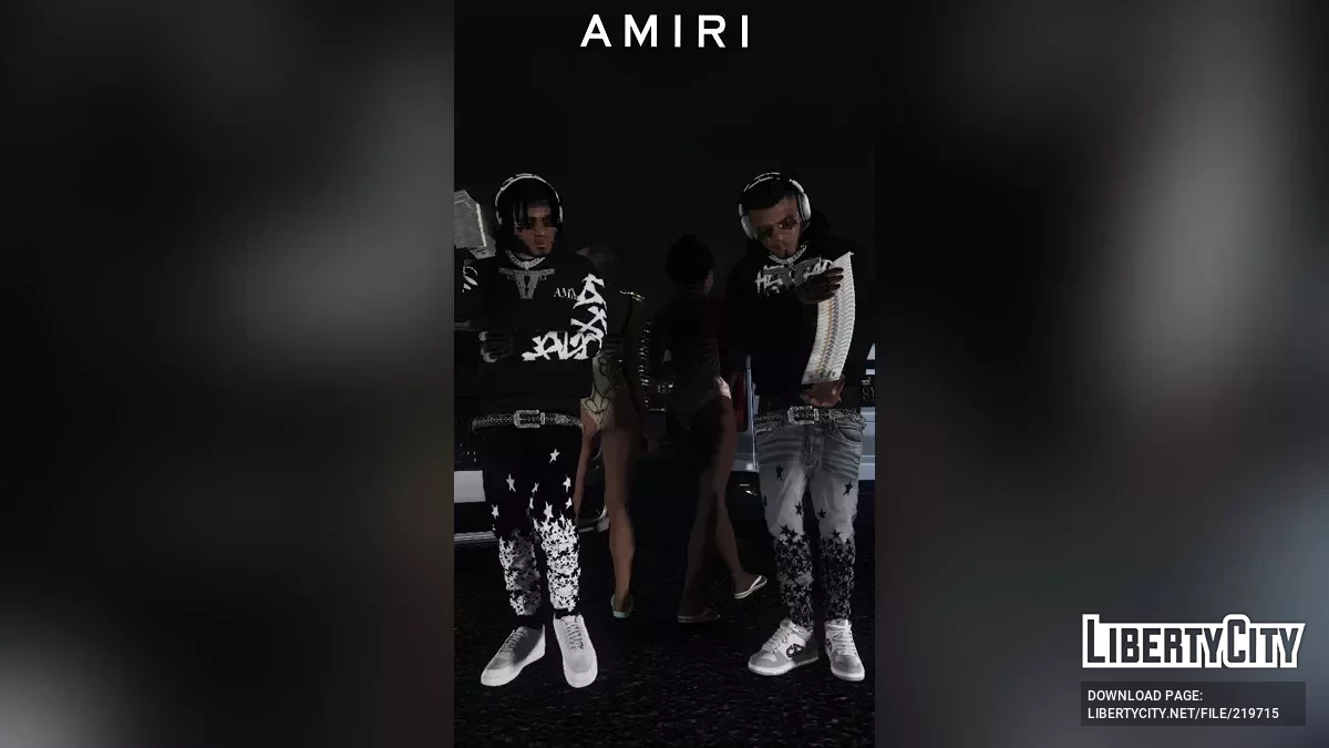 Джинсы с проседью для Франклина и мужского персонажа из мультиплеера / GTA 5