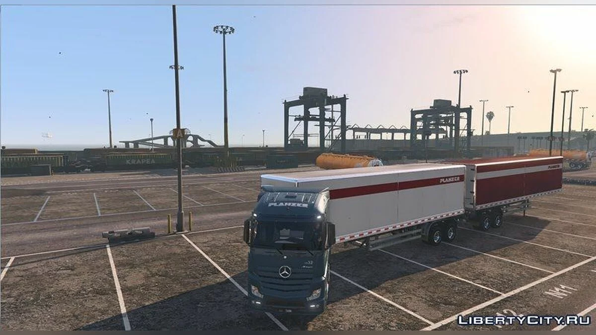 Mercedes Actros Planzer with two Planzer's Trailers / GTA 5