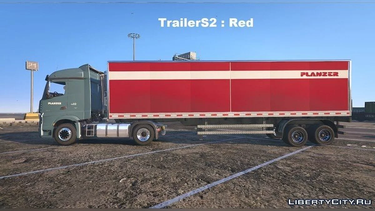 Mercedes Actros Planzer with two Planzer's Trailers / GTA 5