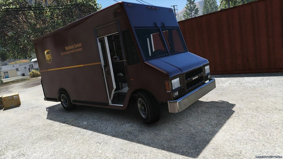 Boxville2 with Static Sliding Doors + UPS Skin 1.1 / GTA 5