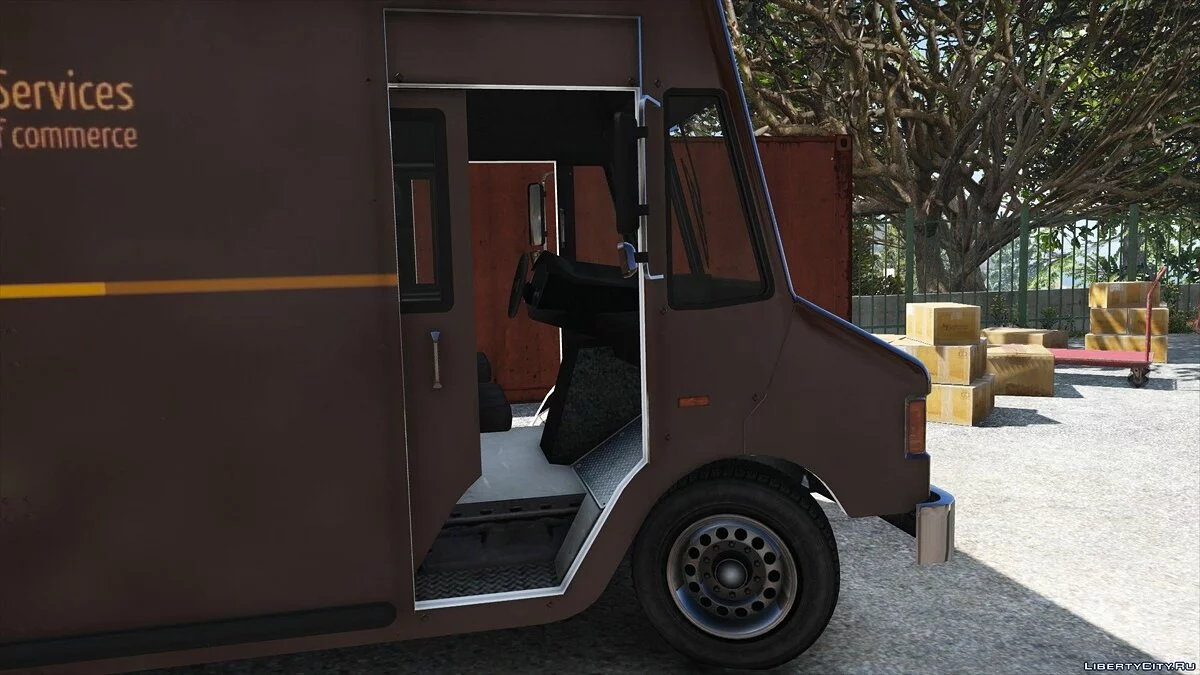 Boxville2 with Static Sliding Doors + UPS Skin 1.1 / GTA 5