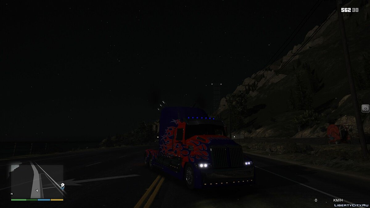 Скачать Western Star 5700 Optimus Prime [Add-On] 1.0 - Грузовик в стиле  трансформеров для GTA 5