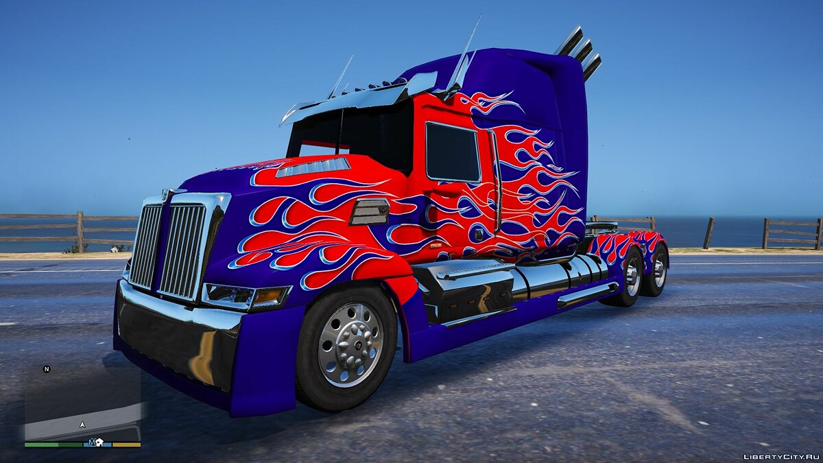 Скачать Western Star 5700 Optimus Prime [Add-On] 1.0 - Грузовик в стиле  трансформеров для GTA 5