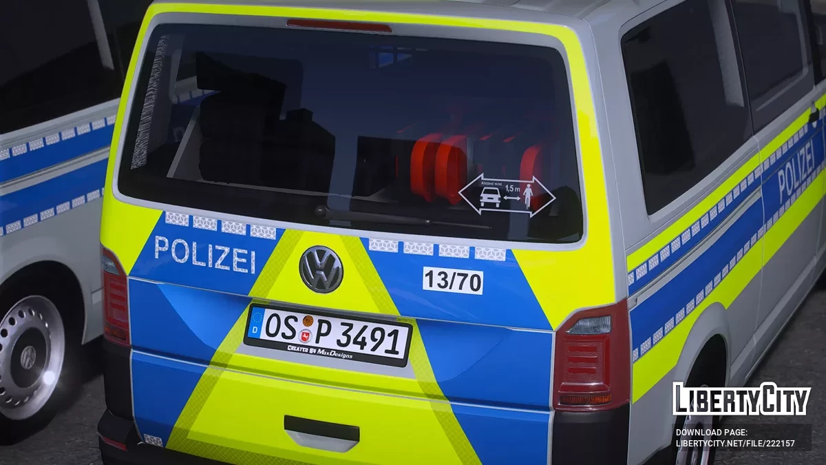 Volkswagen Transporter T6 LR Polizei Niedersachsen FuStw / GTA 5