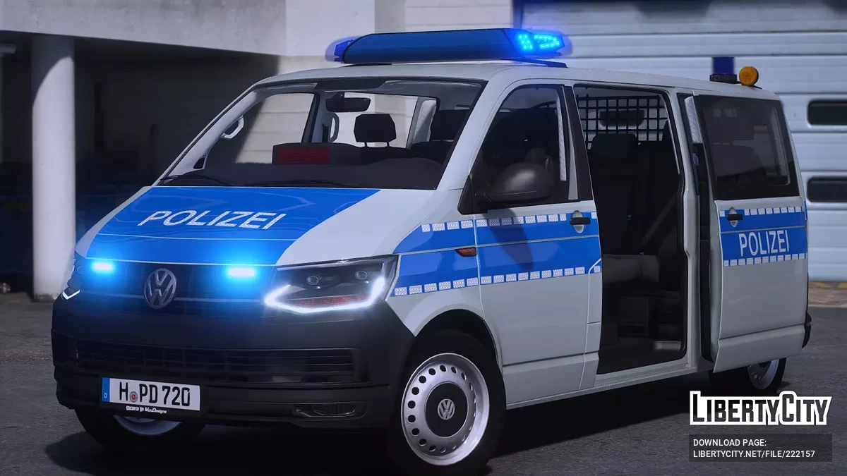 Volkswagen Transporter T6 LR Polizei Niedersachsen FuStw / GTA 5