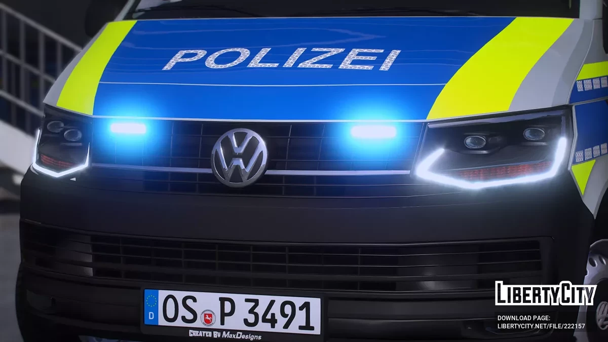 Volkswagen Transporter T6 LR Polizei Niedersachsen FuStw / GTA 5