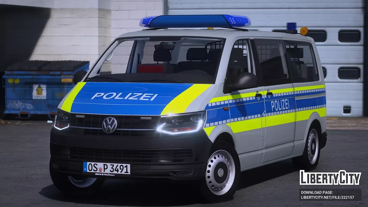 Volkswagen Transporter T6 LR Polizei Niedersachsen FuStw / GTA 5