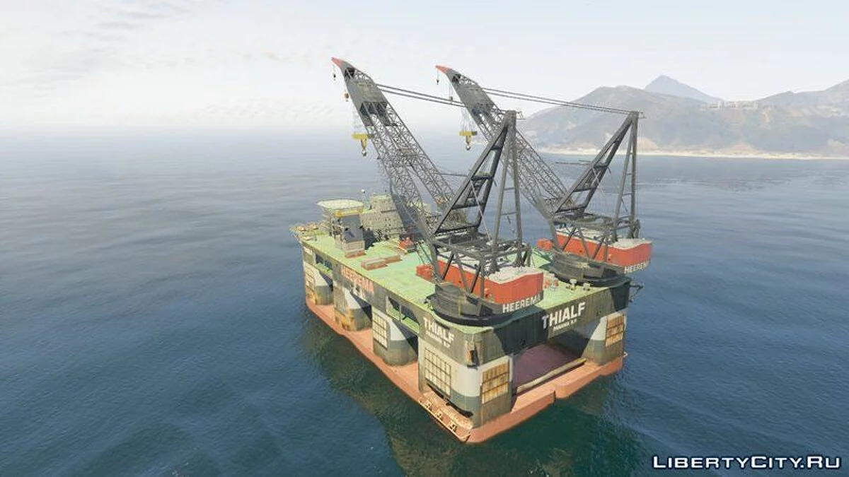 Oil Rig Dual Crane-Vessel [Add-On] / GTA 5