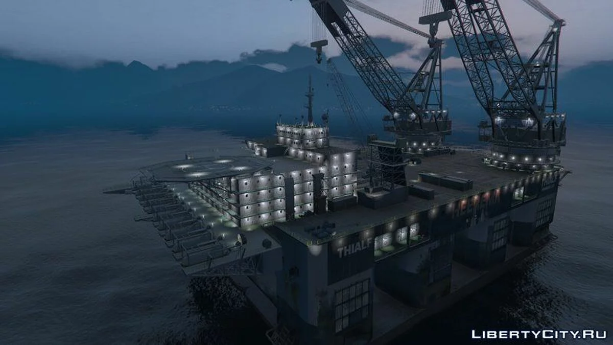 Oil Rig Dual Crane-Vessel [Add-On] / GTA 5