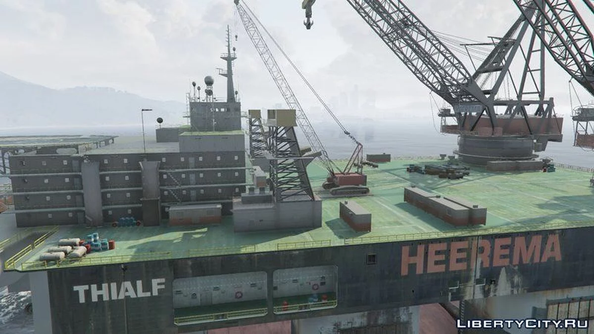 Oil Rig Dual Crane-Vessel [Add-On] / GTA 5