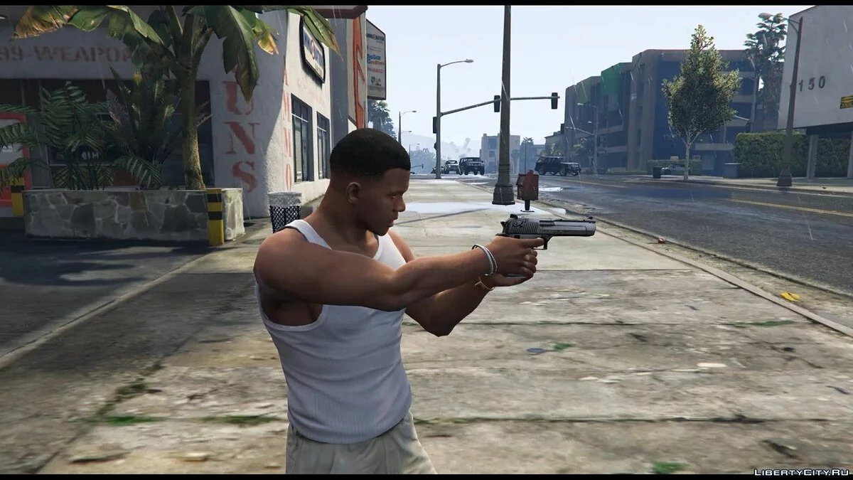 Pistol 50. Cal Desert Eagle Silver/Black (Animated) / GTA 5