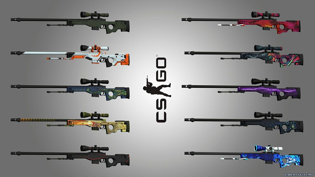 Скачать AWP from CS:GO [Animated + 9 Textures] 1.0 для GTA 5