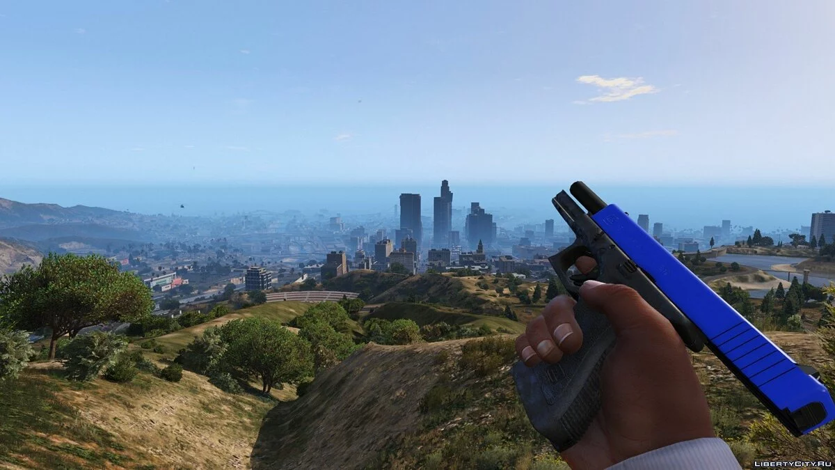 Blue Glock Slide 0.96 / GTA 5