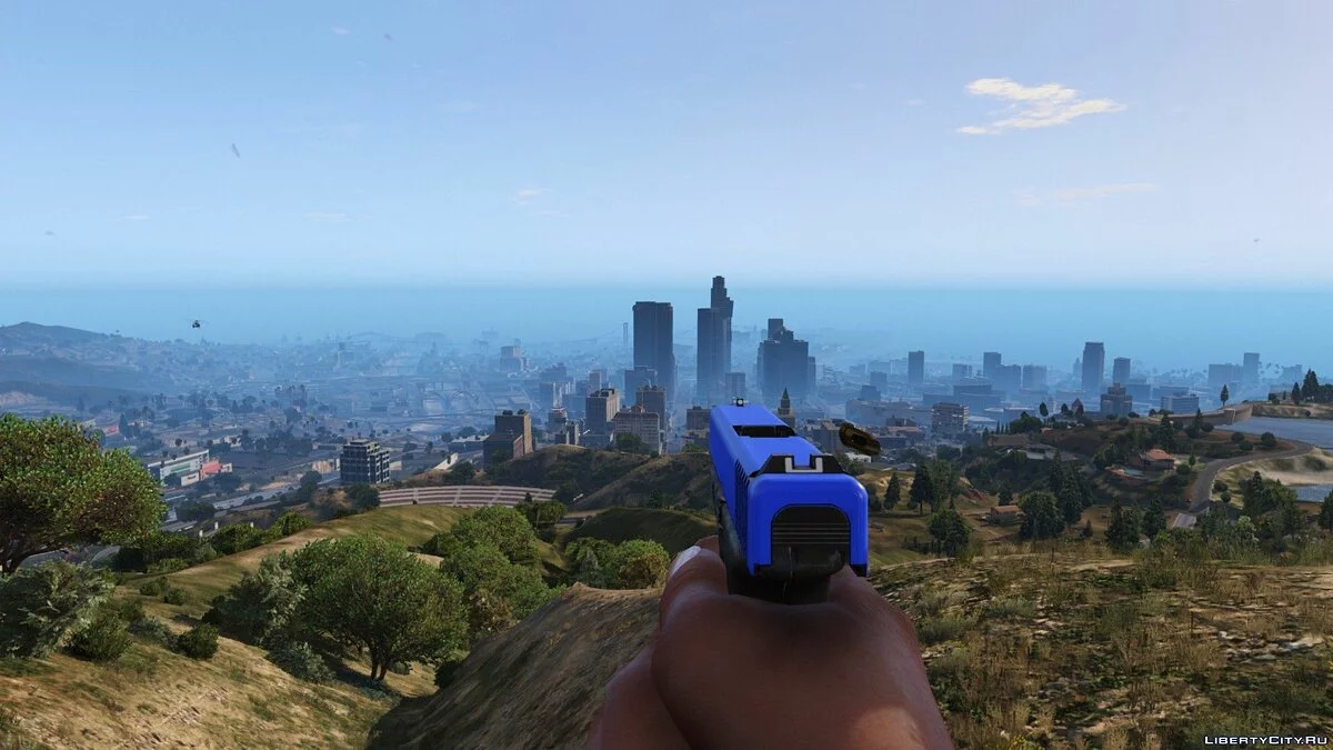 Blue Glock Slide 0.96 / GTA 5