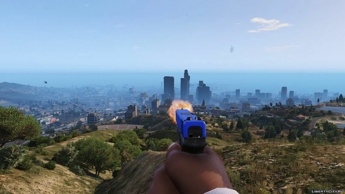Blue Glock Slide 0.96 / GTA 5