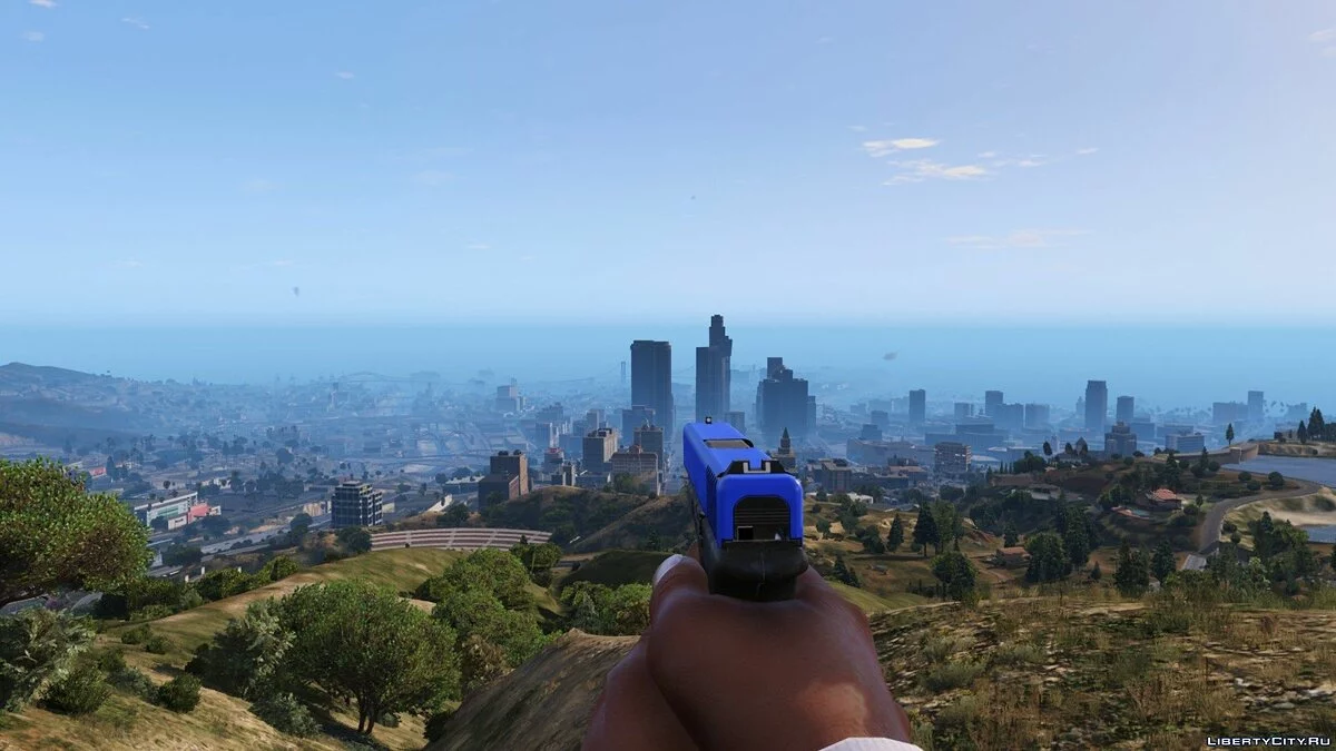 Blue Glock Slide 0.96 / GTA 5