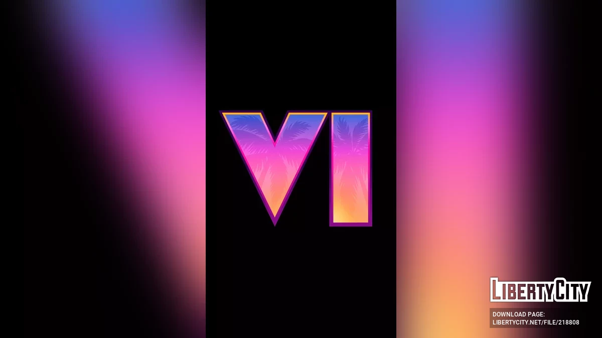 Обои с минималистическим лого GTA 6 / GTA 6