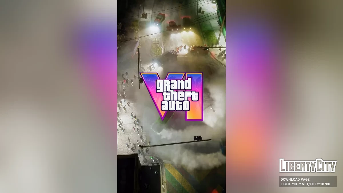 Обои с ночной улицей из трейлера / GTA 6