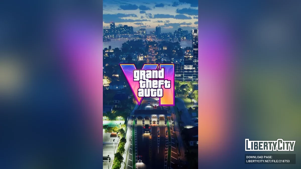 Обои с ночным городским пейзажем из трейлера / GTA 6