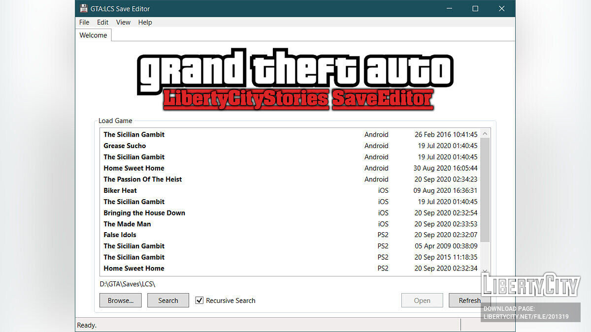 Скачать Liberty City Stories Save Editor для GTA Liberty City Stories