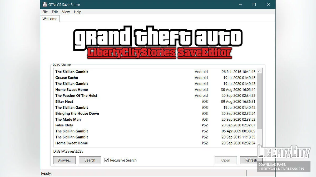 Liberty City Stories Save Editor / GTA Liberty City Stories