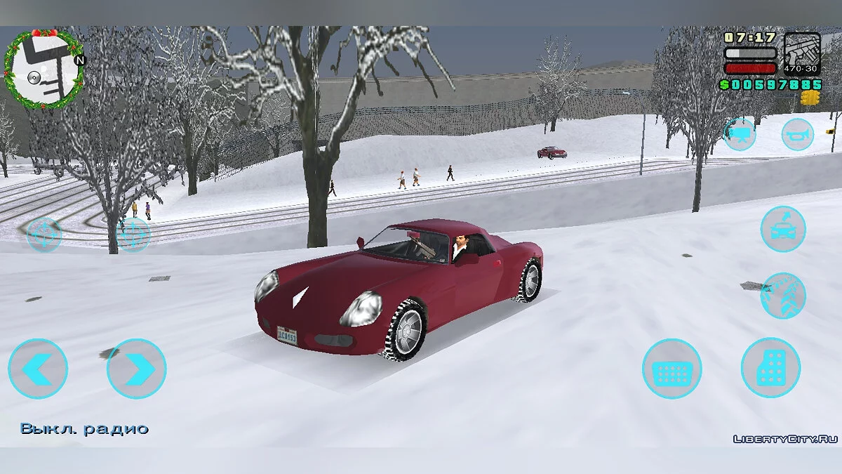 Голубые кнопки управления / GTA Liberty City Stories (iOS, Android)