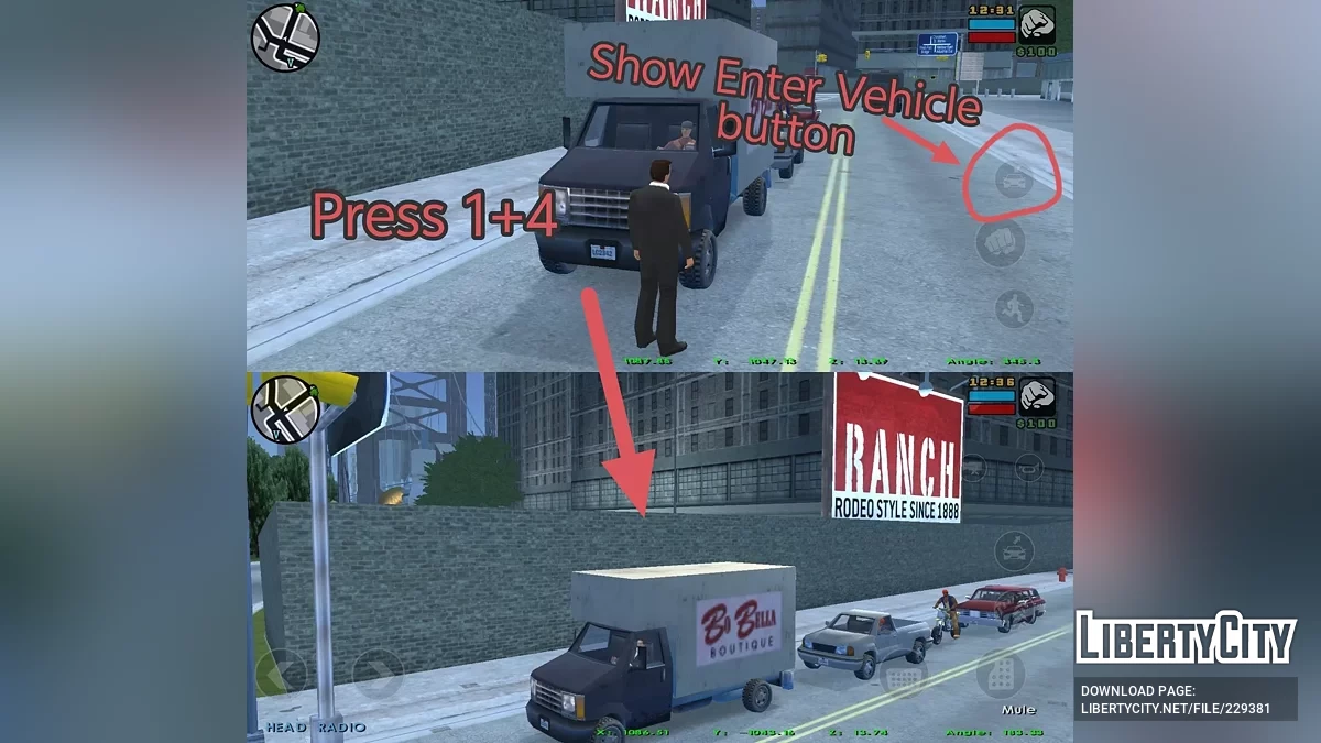 Телепортация в транспортное средство / GTA Liberty City Stories (iOS, Android)